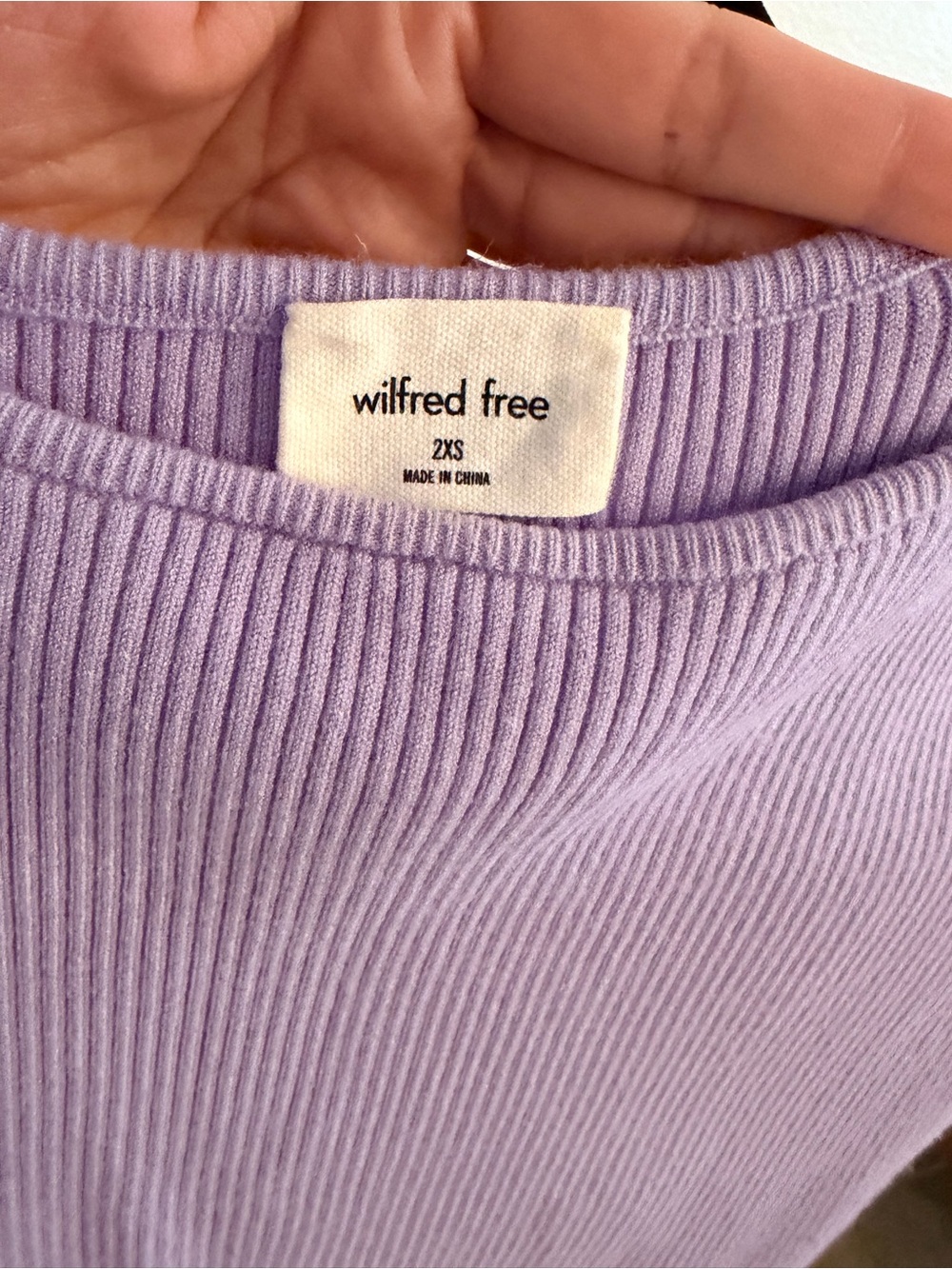 Aritzia Wilfred Free Ribbed Knit Dress in Light Lavender